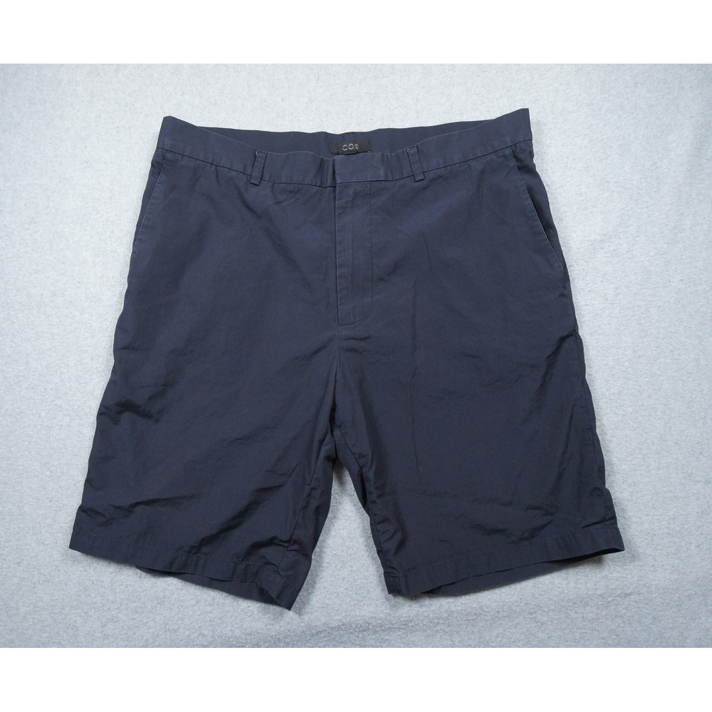 COS Shorts Mens 34 Blue Chino Casual Flat Front Cotton Lightweight Euro 50